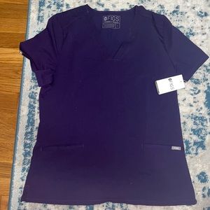 Purple large figs scrub top